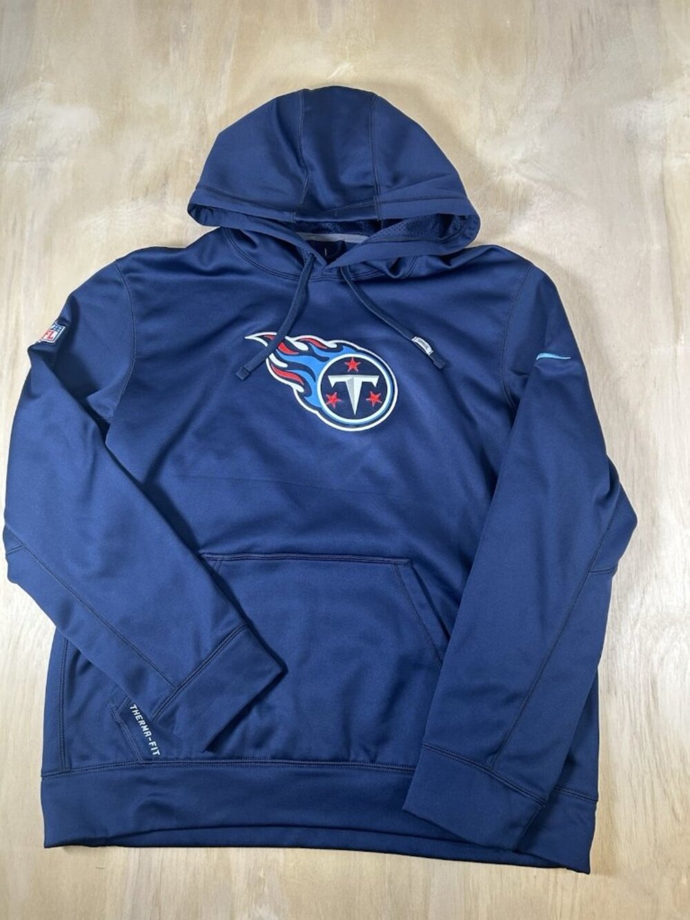 Nike Tennessee Titans Pullover Hoodie Men’s L Blue Onfield Therma-Fit Football